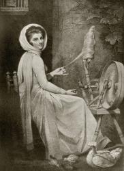 Lady Hamilton as The Spinster, engraved by Thomas Cheesman, from 'The Print-Collector's Handbook' by Alfred Whitman, published by George Bell & Sons, 1901 (litho) | Obraz na stenu