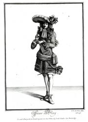 King's officer, 1675 (engraving) (b/w print) | Obraz na stenu