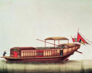 A Chinese sampan, Qianlong Period (1736-96) (gouache on paper) | Obraz na stenu