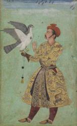 Prince With a Falcon, c.1600-5 (opaque watercolour, gold, and ink on paper) | Obraz na stenu