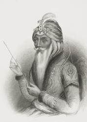Maharaja Ranjit Singh, from 'Gallery of Historical Portraits', published c.1880 (litho) | Obraz na stenu