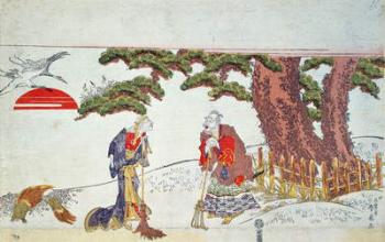 Jo and Uba, the spirits of the pine tree, 19th century (colour woodblock print) | Obraz na stenu