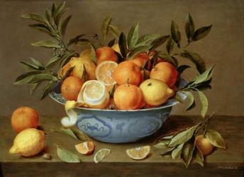 Still Life with Oranges and Lemons in a Wan-Li Porcelain Dish (oil on panel) | Obraz na stenu