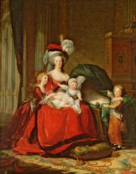 Marie-Antoinette (1755-93) and her Children, 1787 (oil on canvas) | Obraz na stenu