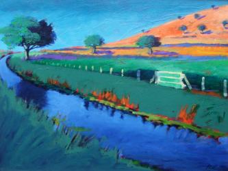 River Teme (acrylic on board) | Obraz na stenu