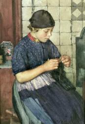 Girl Knitting | Obraz na stenu