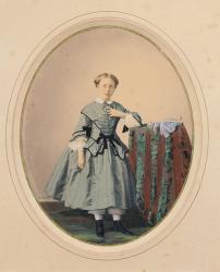 Portrait of Madeleine de Malaret, one of the Petites Filles Modeles of the Countess de Segur (coloured photo) | Obraz na stenu