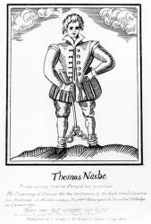 Thomas Nashe From a very scarce Pamphlet entitled 'The Trimming of Thomas Nashe Gentleman', published c.1819 (woodcut) | Obraz na stenu