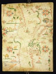 The Mediterranean Basin, from a nautical atlas, 1651 (ink on vellum) (see also 330923-330924) | Obraz na stenu