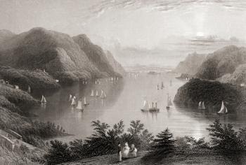 View from West Point, Hudson River, USA. From a 19th century print engraved by R Wallis after W H Bartlett | Obraz na stenu