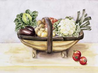 Still life with a trug of vegetables, 1996 (w/c) | Obraz na stenu