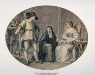 Oliver Cromwell discovering his Chaplain, Jeremiah White, on his Knees before his youngest Daughter, Frances | Obraz na stenu
