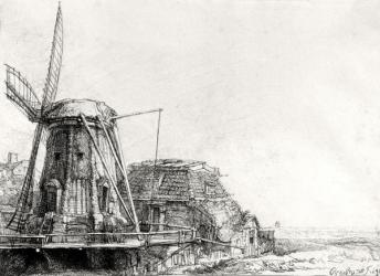 The Mill, 1641 (engraving) (b/w photo) | Obraz na stenu