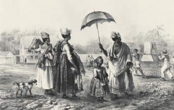 Negroes Traders with Children, from 'Voyage a Surinam',1839 (litho) (b/w photo) | Obraz na stenu
