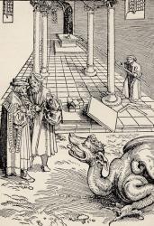 Building the Temple, after a woodcut from the September Bible by Martin Luther, from 'The Freemason', by Eugen Lennhoff, published 1932 (litho) | Obraz na stenu