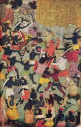 Battle Between the Armies of Rama and Ravana, Moghul (gouache on paper) | Obraz na stenu