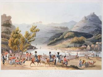 Fording of the River Mondego, engraved by C. Turner, 21st September 1810 (colour litho) | Obraz na stenu