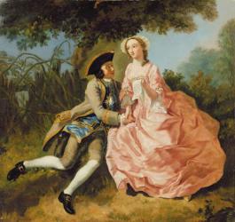 Lovers in a landscape, c.1740 (oil on canvas) | Obraz na stenu