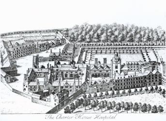 The Charterhouse Hospital, c.1720 (engraving) | Obraz na stenu