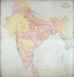 Map of India, 1865 (colour litho) | Obraz na stenu