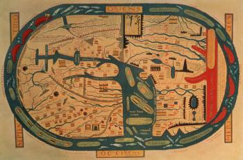 Copy of an 8th century Beatus mappamundi (colour litho) | Obraz na stenu