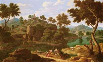 Landscape with a River (oil on canvas) | Obraz na stenu