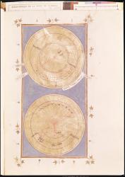 Ms 291 Tome 2 fol.297r Sundial of the miracle of Hezekiah, from 'Postilles sur la Bible' by Nicolas de Lyre (1270-1349) (vellum) | Obraz na stenu