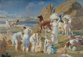 Nausicaa at the Fountain (oil on canvas) | Obraz na stenu