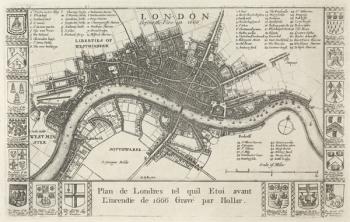 London, before the Fire in 1666 (engraving) | Obraz na stenu