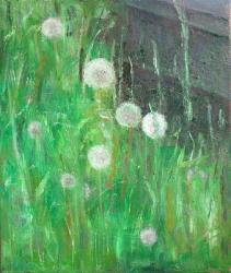 Dandelion Clocks in Grass, 2008, oil on canvas | Obraz na stenu