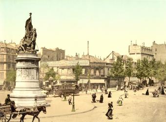 Place Clichy in Paris, 1890-1900 (colour photochrom) | Obraz na stenu