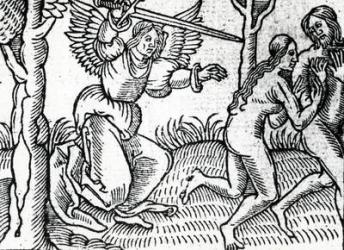 The Expulsion from the Garden of Eden, illustration from Cranmer's Bible, 1540 (woodcut) | Obraz na stenu