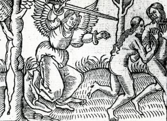 The Expulsion from the Garden of Eden, illustration from Cranmer's Bible, 1540 (woodcut) | Obraz na stenu