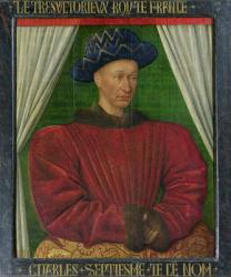 Portrait of Charles VII, c.1445-50 (oil on panel) | Obraz na stenu