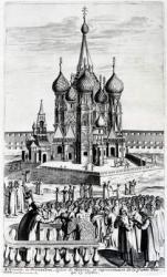Saint Basil's Cathedral, Moscow (engraving) | Obraz na stenu