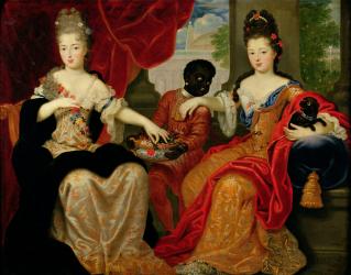 Portrait of Francoise-Marie de Bourbon (1677-1749) and Louise-Francoise de Bourbon (1673-1743) (oil on canvas) | Obraz na stenu