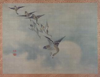 Flying Ducks, 1851 (watercolour on silk) | Obraz na stenu