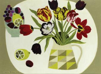 Tulips in Geometric Jug | Obraz na stenu