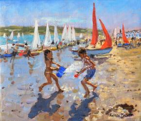Splashing,Abersoch,2015'(oil on canvas) | Obraz na stenu