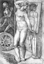 Nude looking at Herself in a Mirror, print made by Monogrammist 'M', c.1530-80 (engraving) | Obraz na stenu