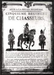Recruitment poster for the Fifth Regiment (engraving) (b/w photo) | Obraz na stenu