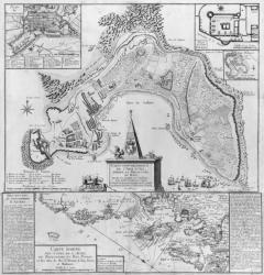 Plan of the Ile d'Aix, 1757 (engraving) | Obraz na stenu
