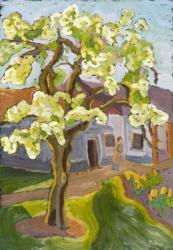 Blooming Pear Tree, 2008 (oil on board) | Obraz na stenu