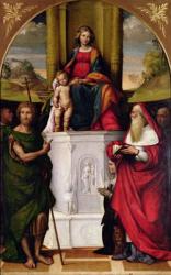 The Virgin Enthroned with St. Jerome and St. John (oil) (see also 33480) | Obraz na stenu