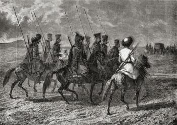 Russian Cossacks in the 18th century (engraving) | Obraz na stenu