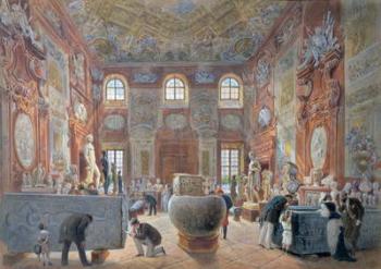 The Marble Room with Egyptian, Greek and Roman Antiquities of the Ambraser Gallery in the Lower Belvedere, 1876 (w/c) | Obraz na stenu