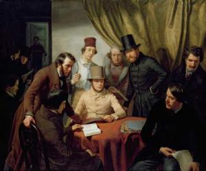 The Members of the Hamburg Artist's Club, 1840 (oil on canvas) | Obraz na stenu