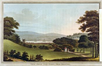 View from the Fort, near Bristol, from 'Observations on the Theory and Practice of Landscape Gardening by Humphrey Repton (1752-1818) (coloured aquatint without overlay) (see also 245523) | Obraz na stenu