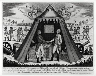 The Treaty of Campo Formio, 18th October 1797 (engraving) (b/w photo) | Obraz na stenu