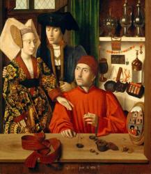 A Goldsmith in his Shop, 1449 (oil on oak panel; | Obraz na stenu